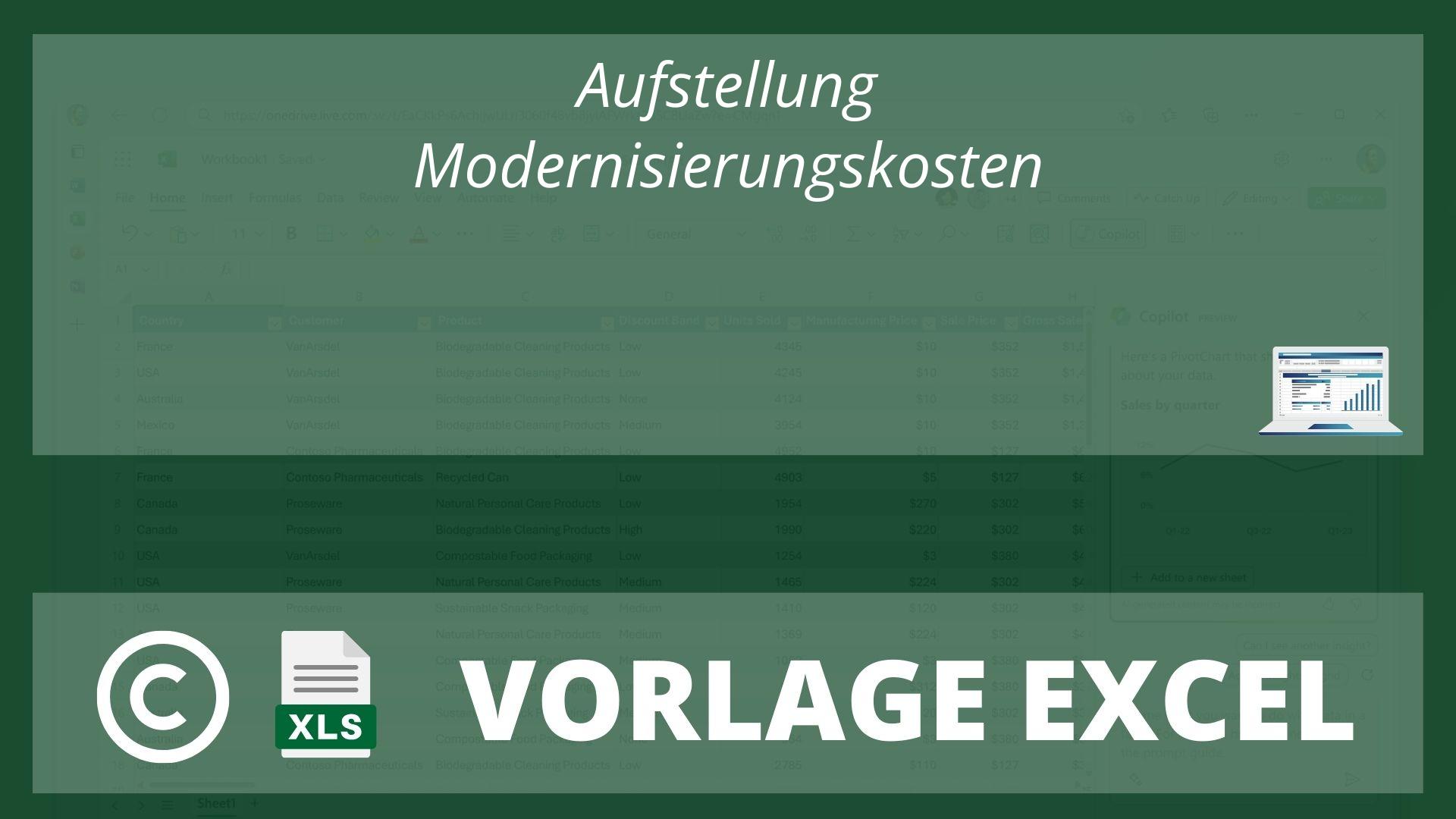 Aufstellung Modernisierungskosten